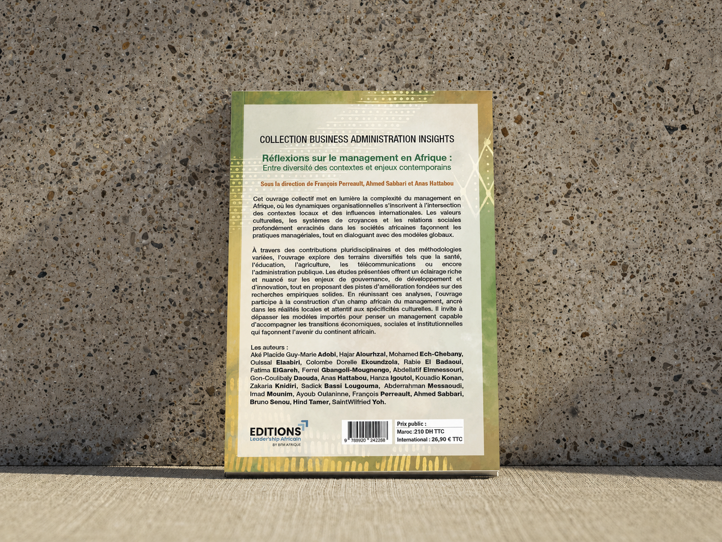 Réflexions sur le management en Afrique - verso du livre
